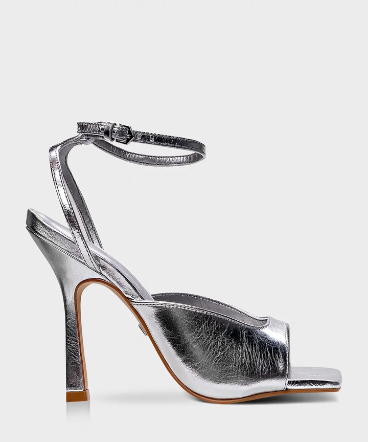 Sandália Couro Spechio Metalizado