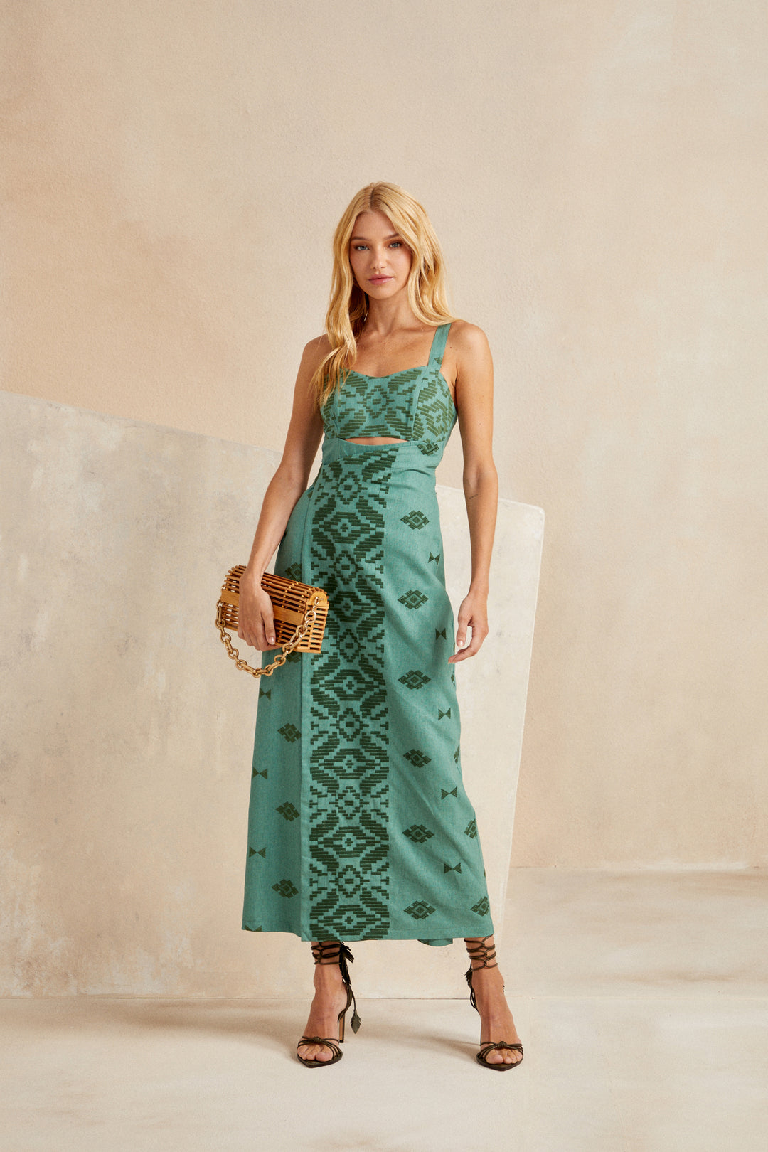 Vestido Maxi midi Linho Skunk