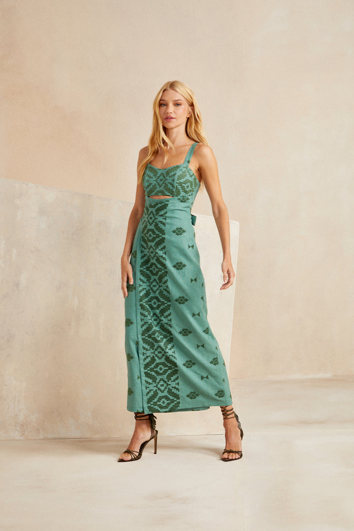 Vestido Maxi midi Linho Skunk