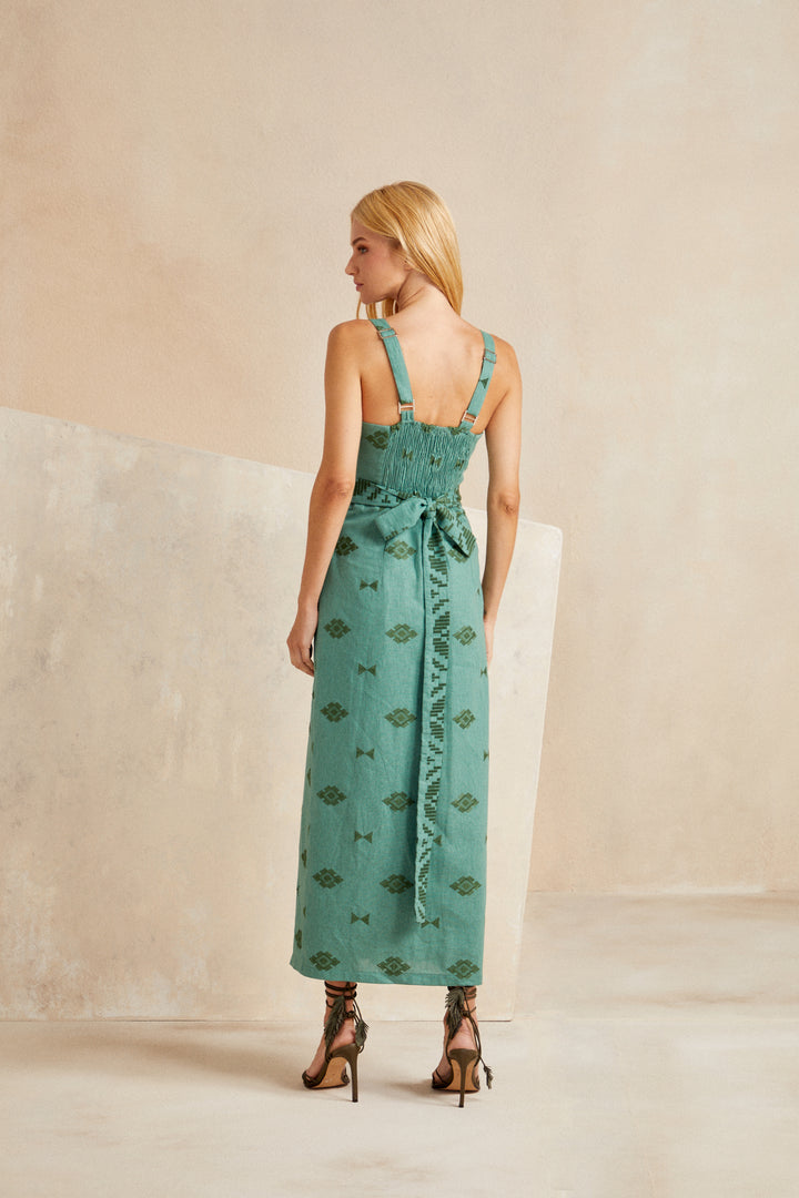 Vestido Maxi midi Linho Skunk