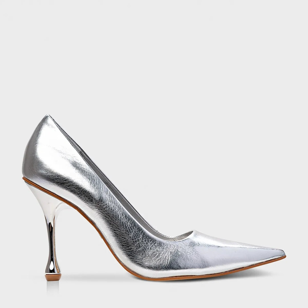 Metallic Spechio Leather Pumps
