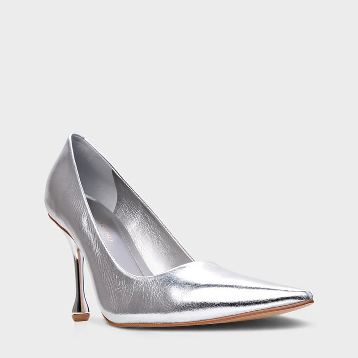 Metallic Spechio Leather Pumps