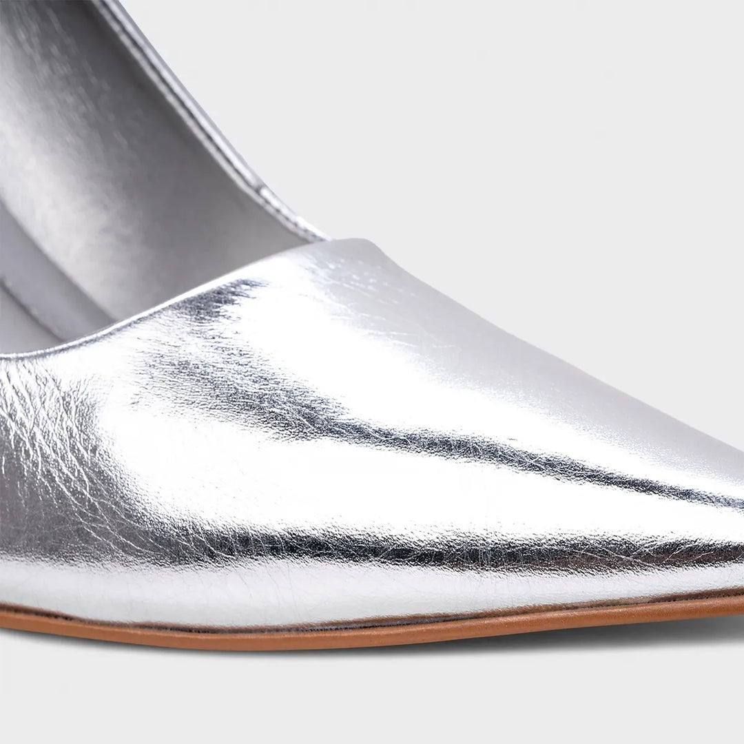 Metallic Spechio Leather Pumps
