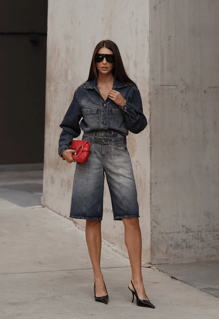 Noir Essential Denim Shorts
