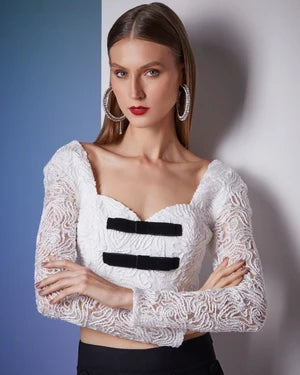 Long Sleeve Lace Blouse