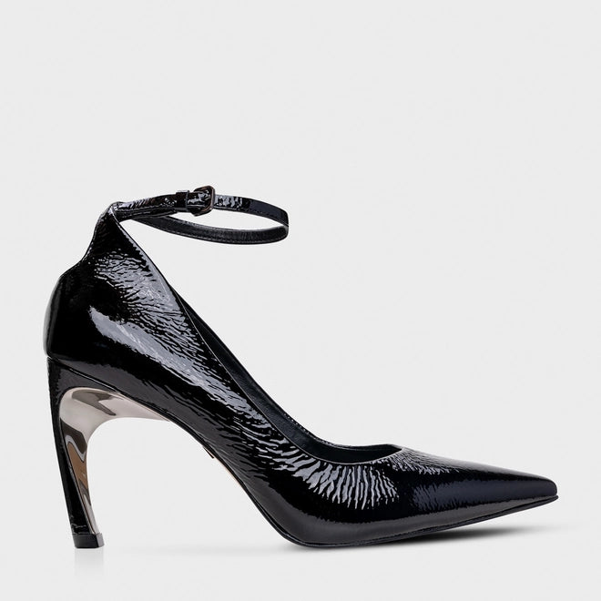 Scarpin Slingback Couro Verniz