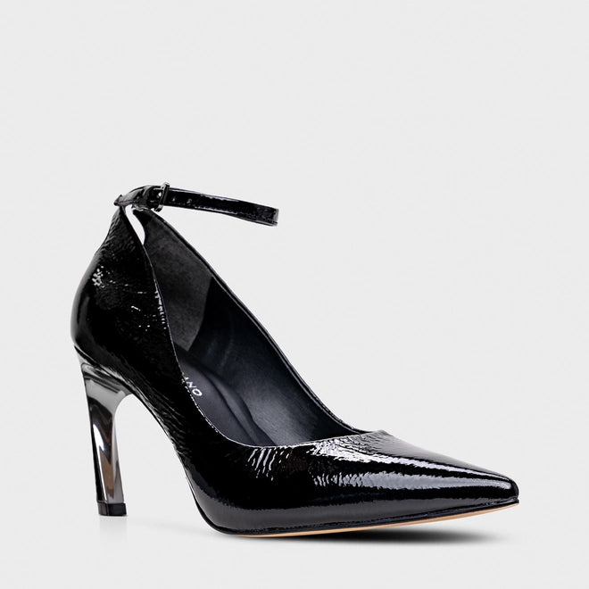 Scarpin Slingback Couro Verniz