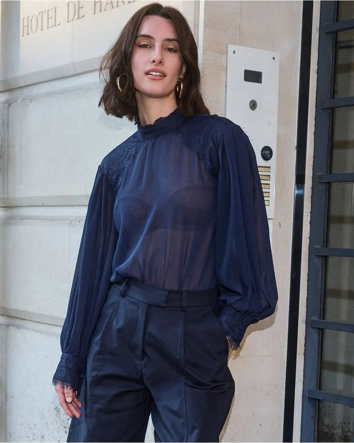 Chiffon Lace Bodysuit