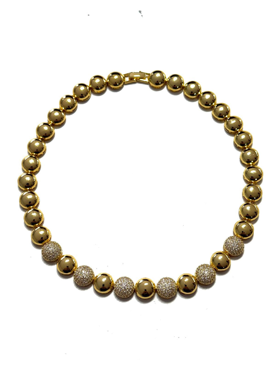 Choker Bolas Micro Zircônia