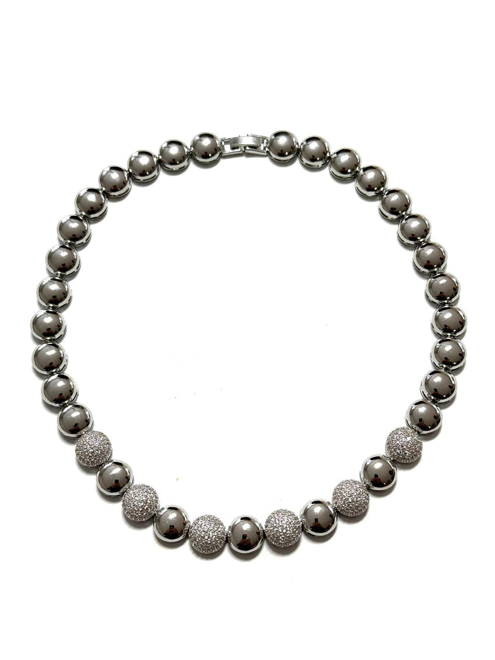 Choker Bolas Micro Zircônia