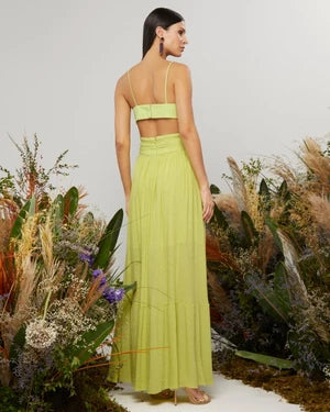 Frutacor Long Dress with Mixed Fabrics