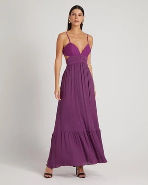 Frutacor Long Dress with Mixed Fabrics