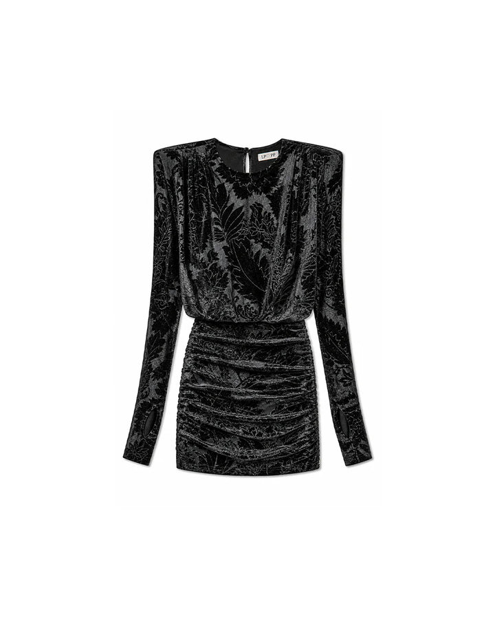 Velvet Thumbhole Blouson Mini Dress