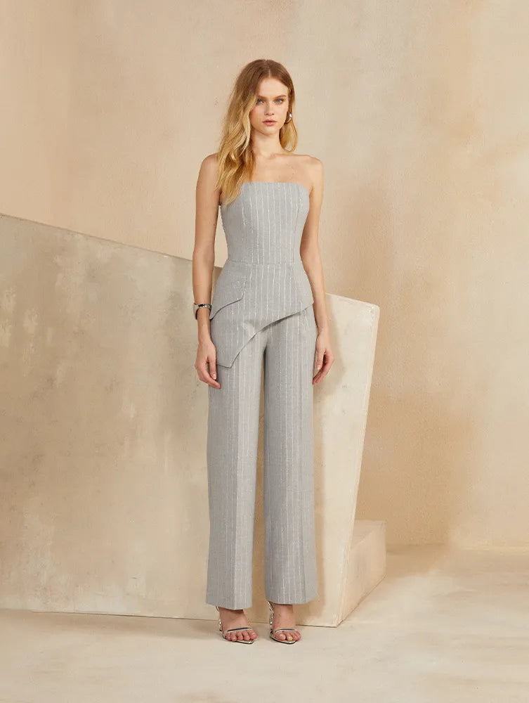 Stripe Metallic Skunk Jumpsuit