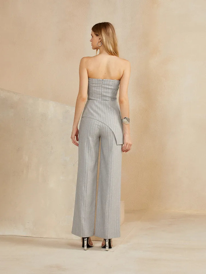 Stripe Metallic Skunk Jumpsuit