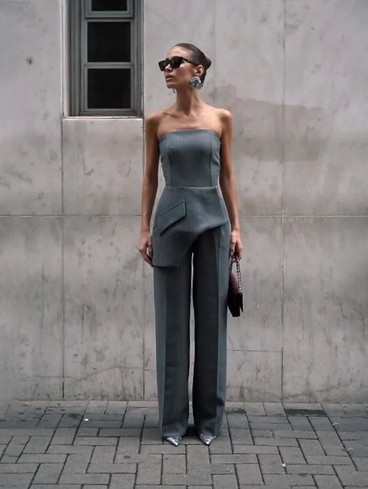 Stripe Metallic Skunk Jumpsuit