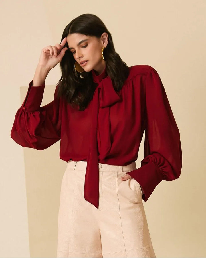 Chiffon Bow Blouse