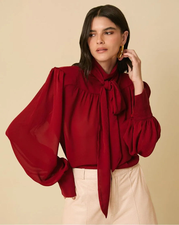 Chiffon Bow Blouse
