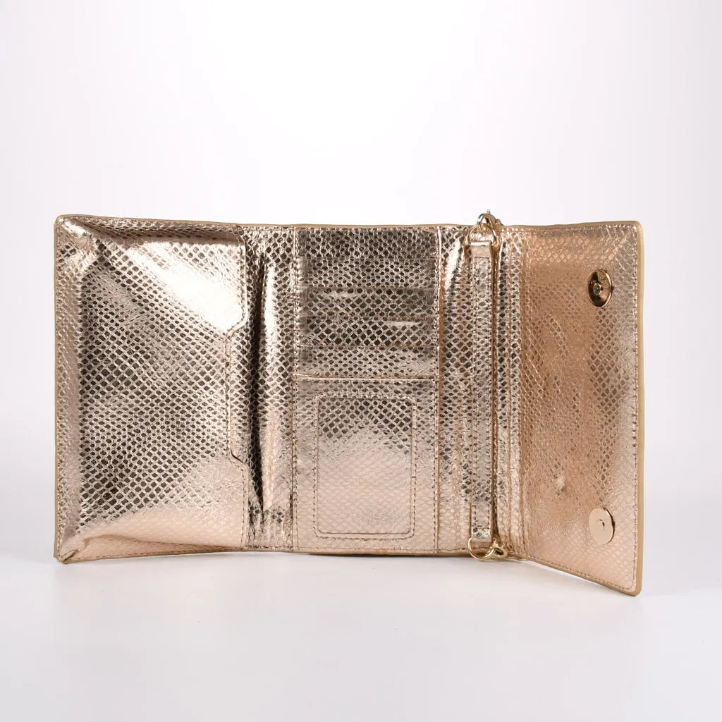 Metallic Leather Shoulder Bag