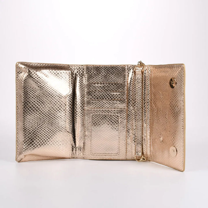 Metallic Leather Shoulder Bag