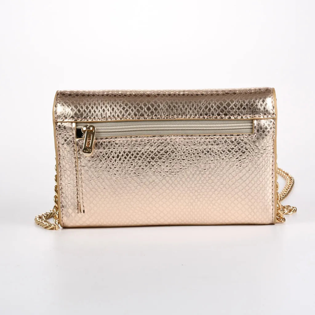 Metallic Leather Shoulder Bag