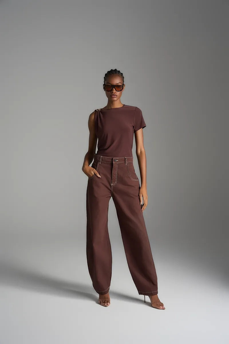 Asymmetrical Metal Blouse
