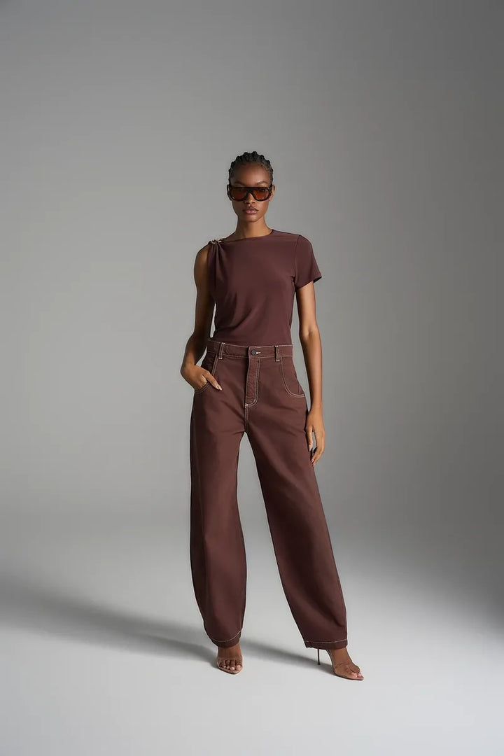 Asymmetrical Metal Blouse