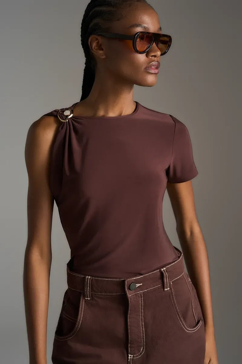 Asymmetrical Metal Blouse