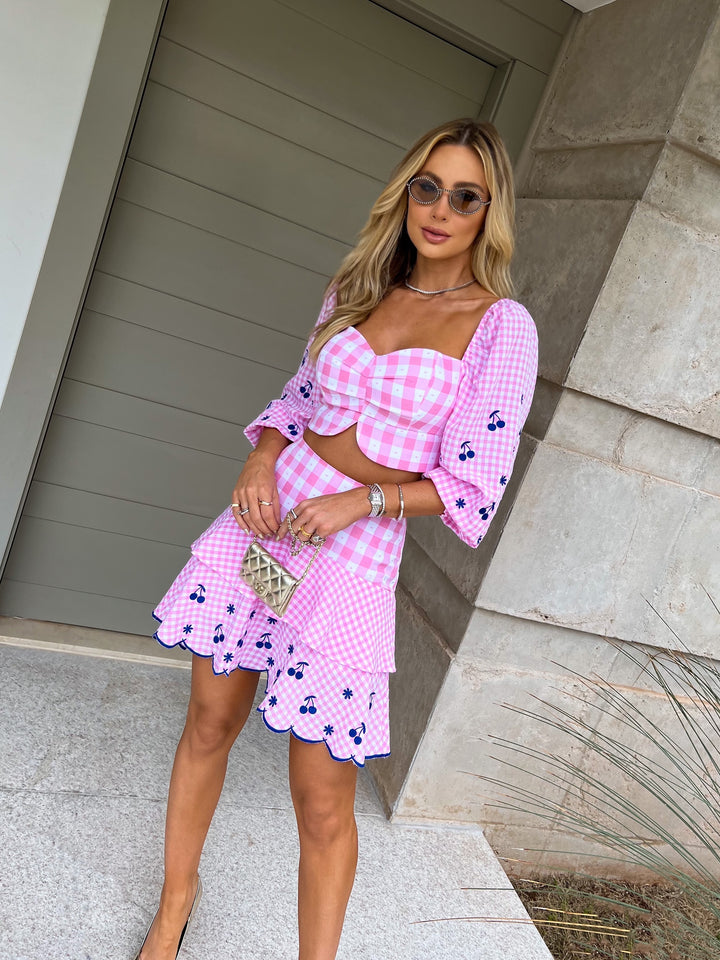 Skirt+Cropped Top Set