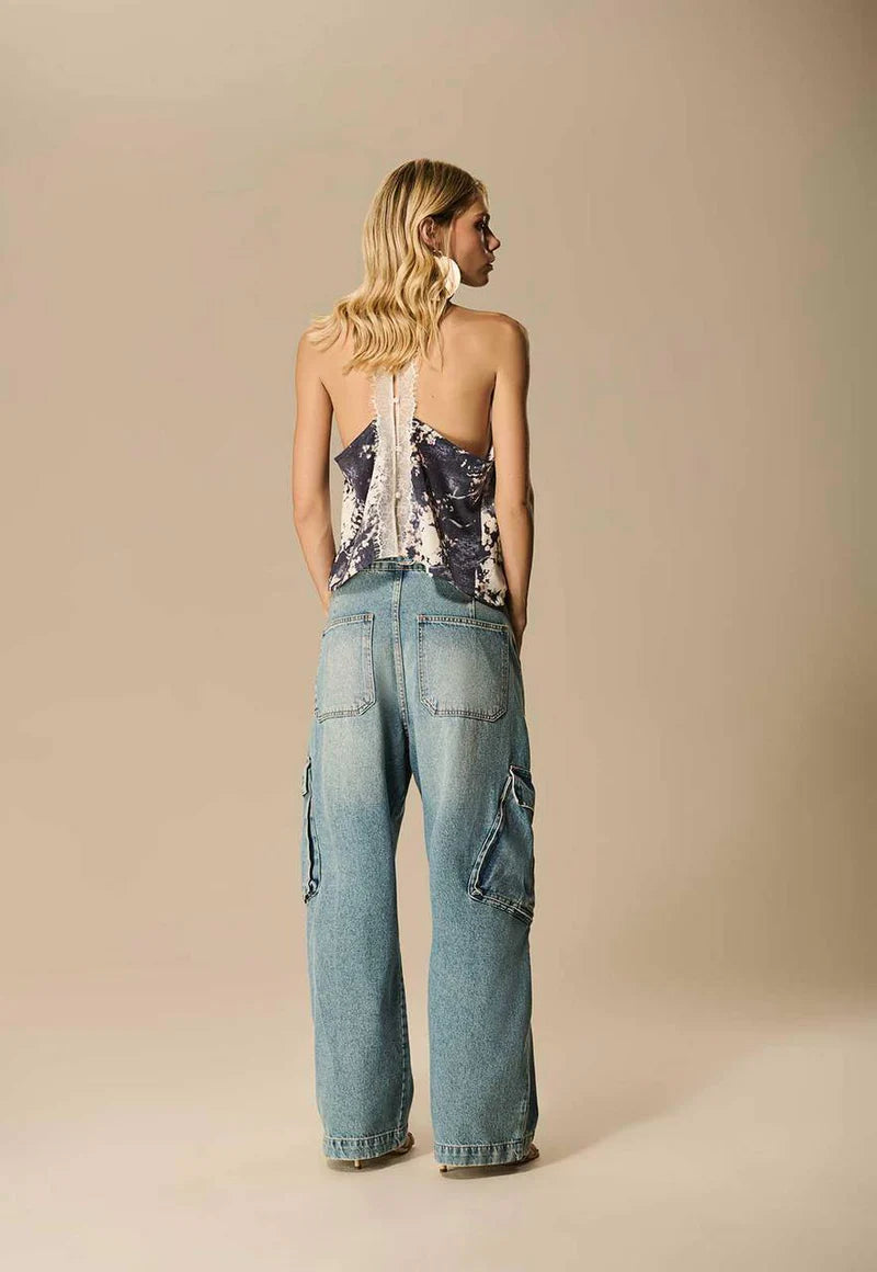 Calça Jeans Cargo Barrel