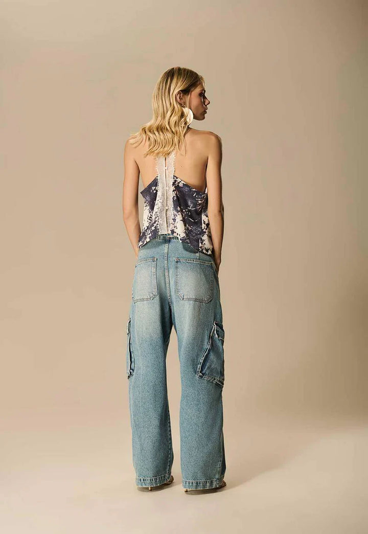 Calça Jeans Cargo Barrel