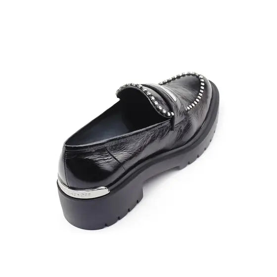 Rhinestone Leather Loafer