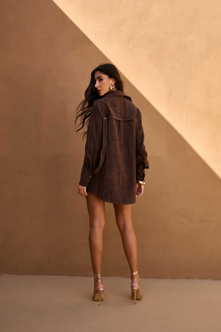 Textured Shirt+Shorts Set