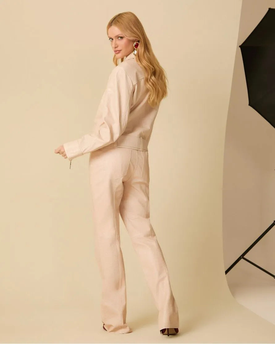 Crocodile Leather Pants