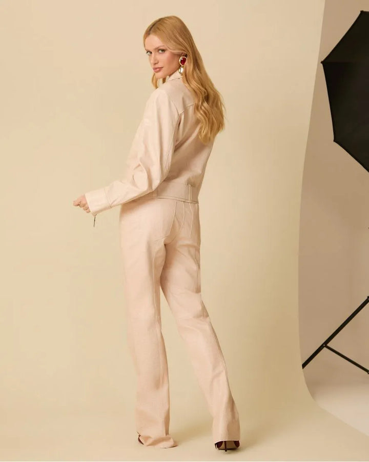 Crocodile Leather Pants