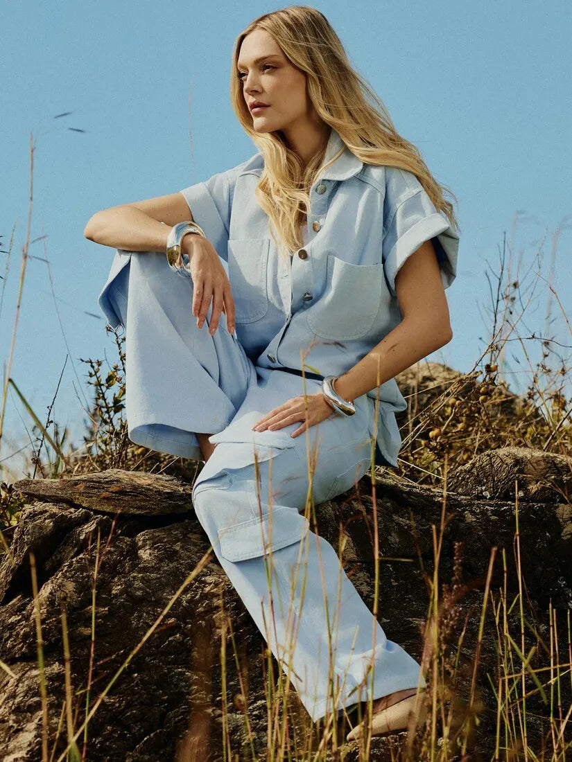 Calça Cargo Sarja