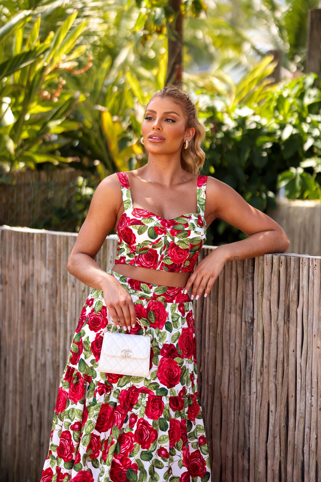 Cropped Set + Long Floral Skirt