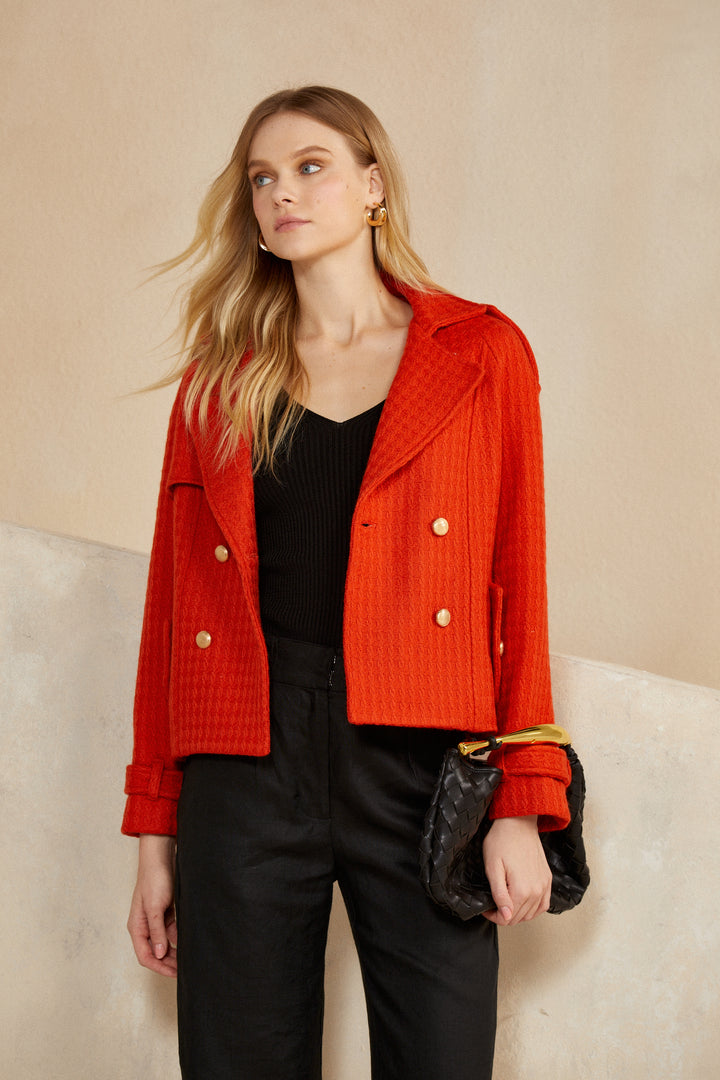Chic Skunk Wool Coat