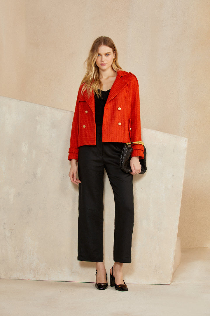 Chic Skunk Wool Coat