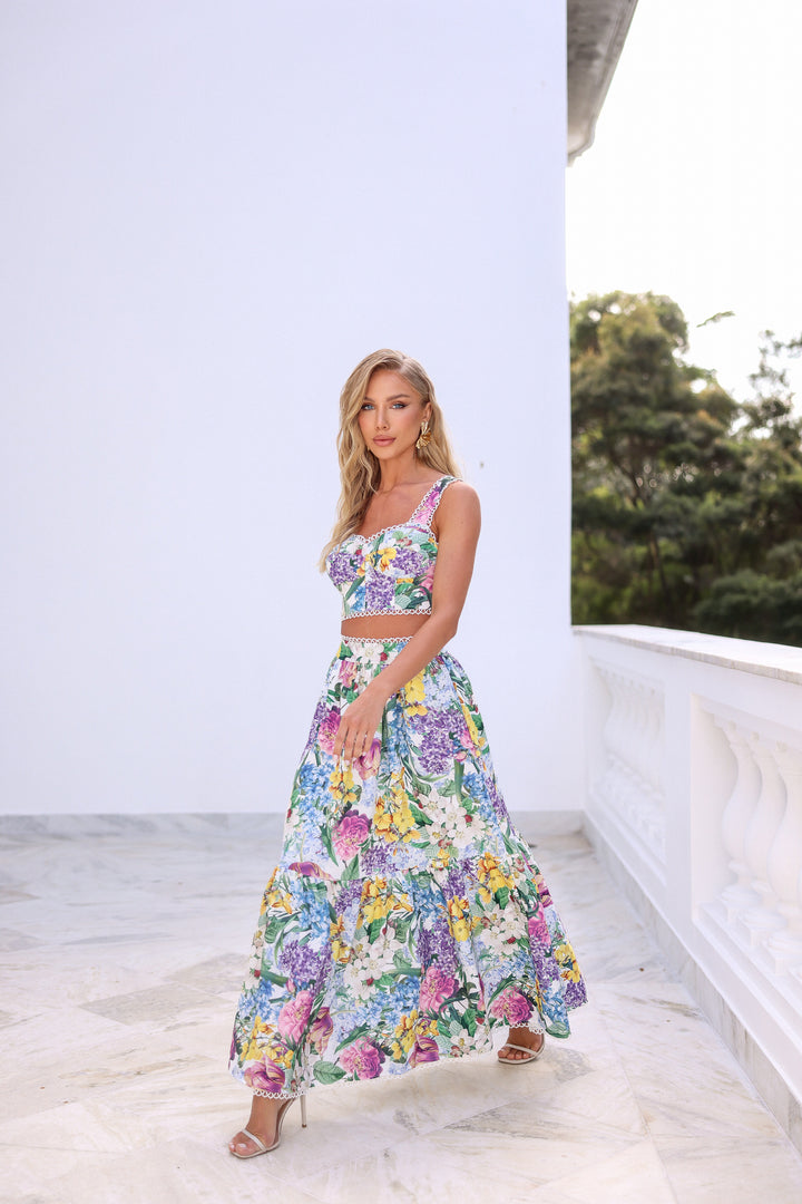 Cropped Set + Pink Lemonade Midi Skirt