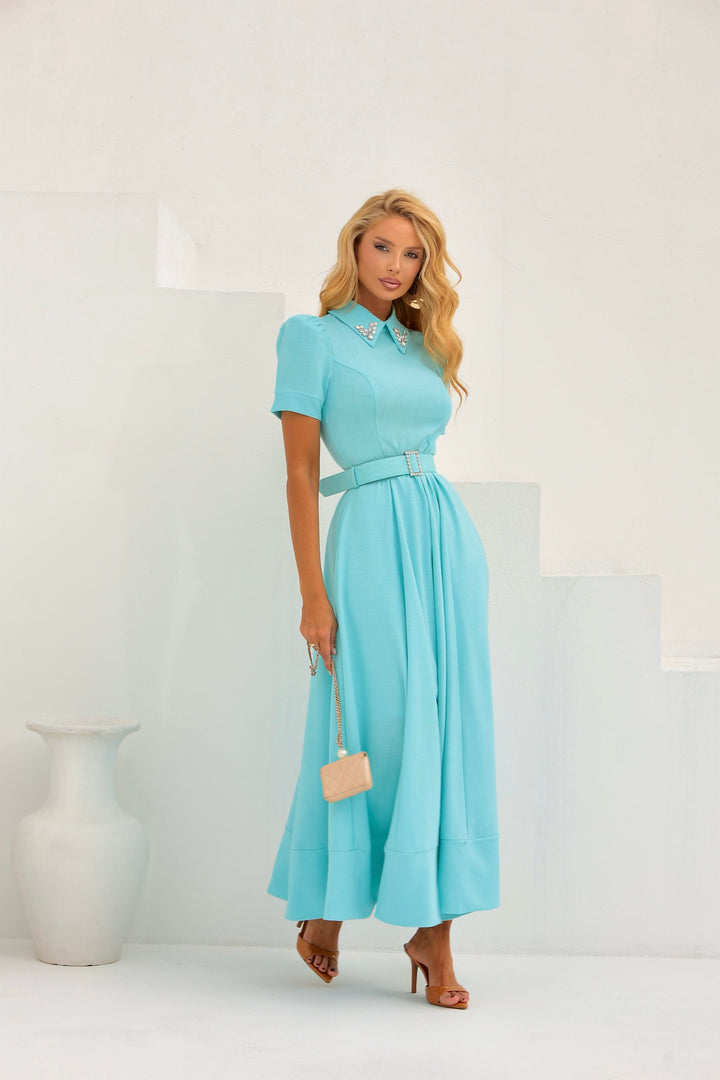 Embroidered Midi Dress