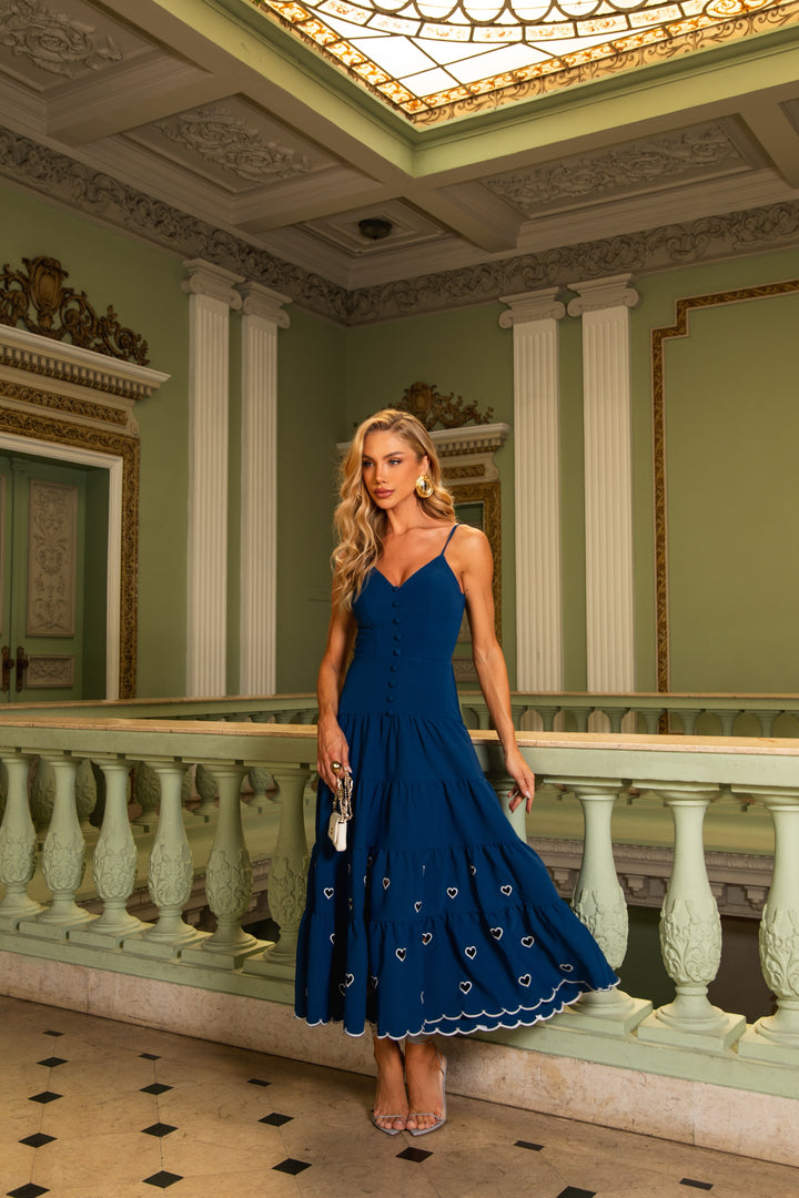 Embroidered Midi Dress