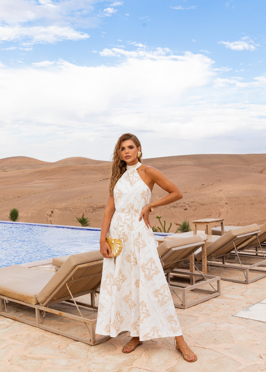 Embroidered Midi Dress