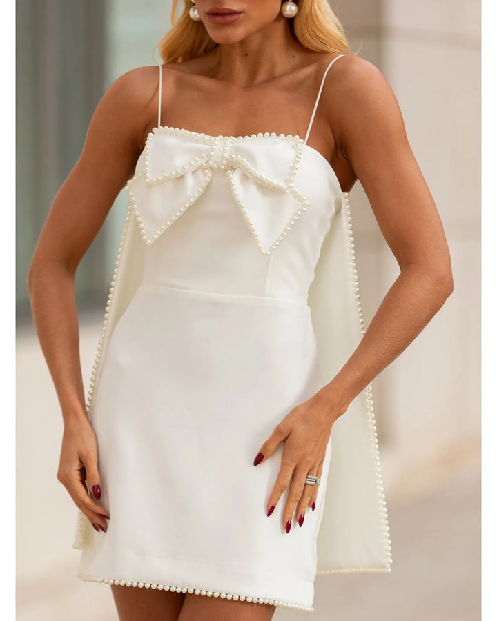 Short Tailored Dress with Pearls
