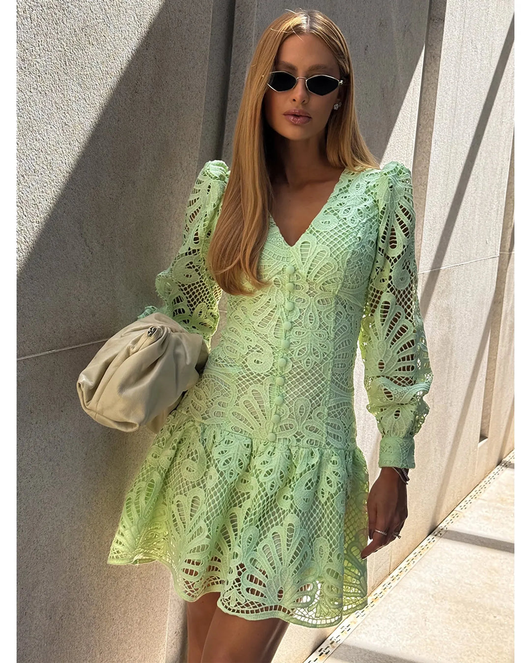 guipure lace dress styles Costarellos - Kalissa Guipure Lace Dress