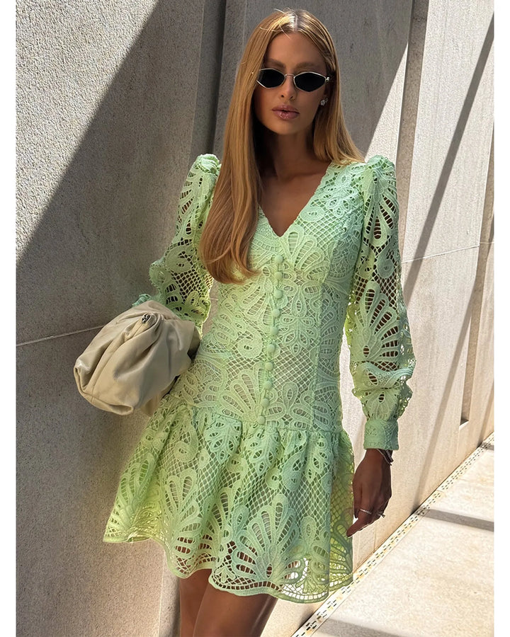 Short Guipure Lace Dress