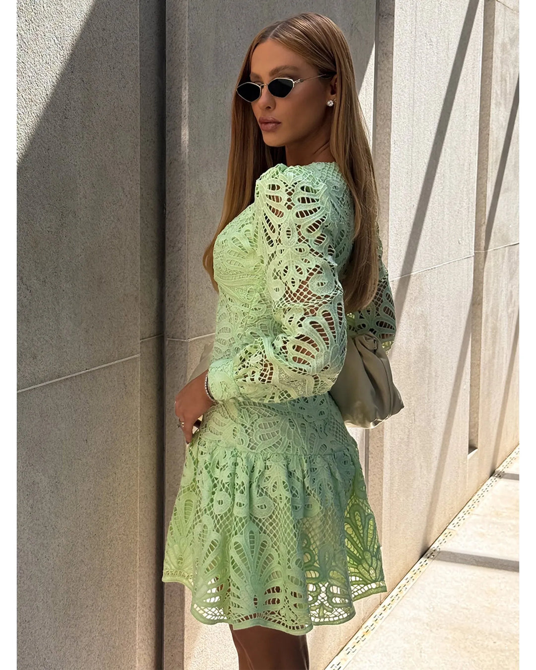 Short Guipure Lace Dress