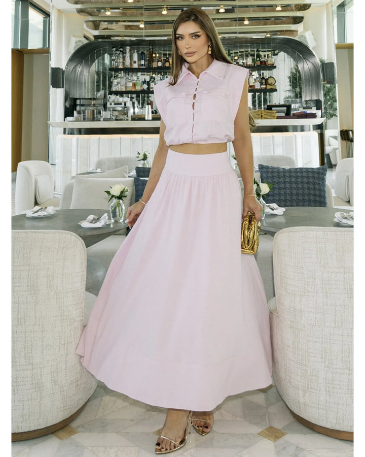 Conjunto Cropped+Saia Lush