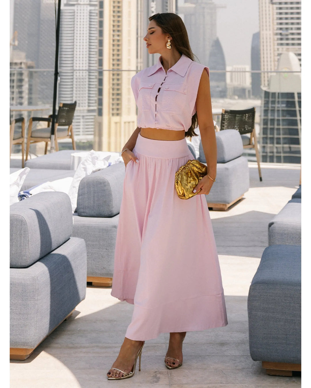 Conjunto Cropped+Saia Lush