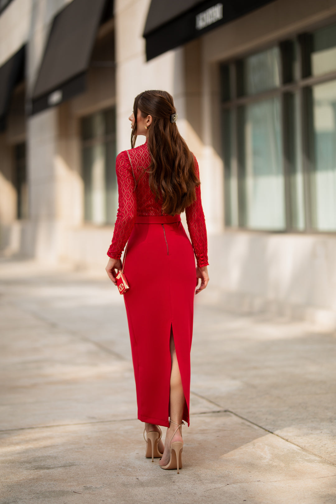 Wonder Rouge Midi Dress